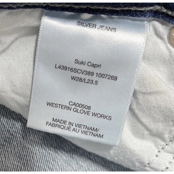 Silver Jeans Suki Capri Cotton Blend Selvedge Denim Women's Size 28x23.5 - Picture 5 of 7
